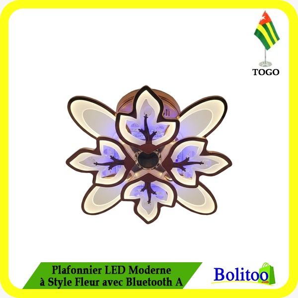 Plafonnier LED Moderne à Style Fleur avec Bluetooth