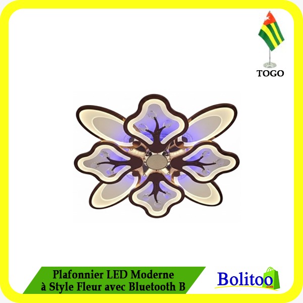 Plafonnier LED Moderne à Style Fleur avec Bluetooth