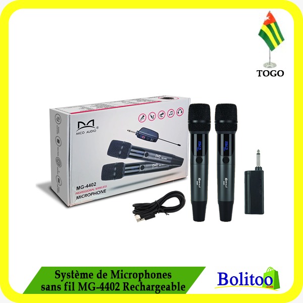 Système de Microphones sans fil MG-4402 Rechargeable