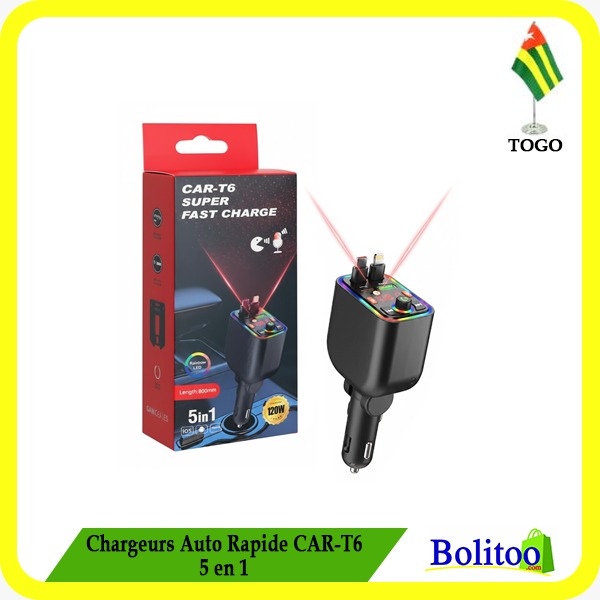 Chargeurs Auto Rapide CAR-T6 5 en 1