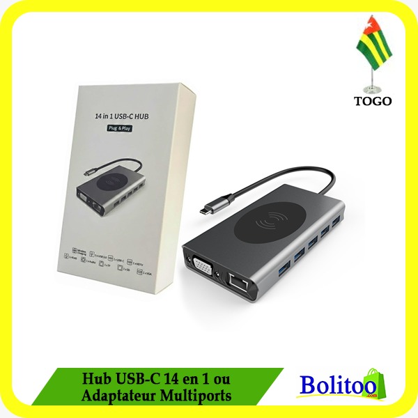 Hub USB-C 14 en 1 ou Adaptateur Multiports
