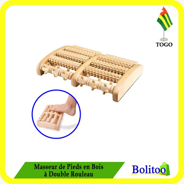 Masseur de Pieds en Bois à Double Rouleau
