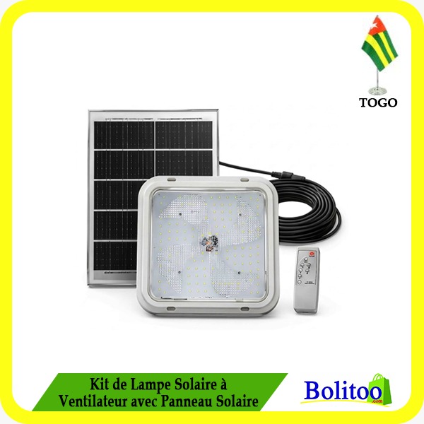 Kit de Lampe Solaire à Ventilateur avec Panneau Solaire