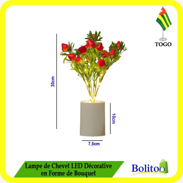 Lampe de Chevet LED Décorative en Forme de Bouquet