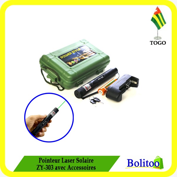 Pointeur Laser Solaire ZY-303 avec Accessoires
