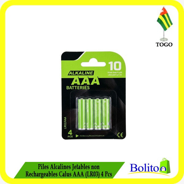 Piles Alcaline Jetables non Rechargeables Calus AAA - LR03 4pcs
