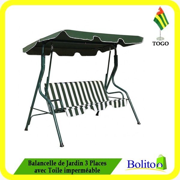Balancelle de Jardin 3 Places avec Toile Imperméable