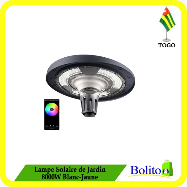 Lampe Solaire de Jardin 8000W blanc-jaune