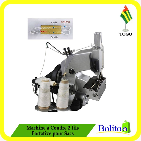 Machine à Coudre 2 Fils Portative pour Sacs