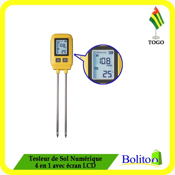 Testeur de Sol Numérique 4 en 1 avec Écran LCD