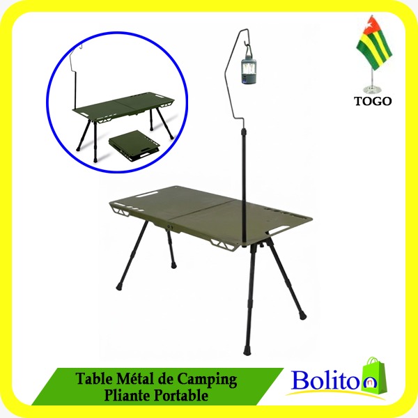 Table Métal de Camping Pliante Portable